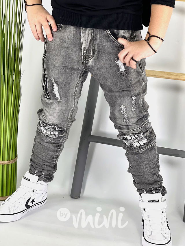 Ripped jeans s potiskem