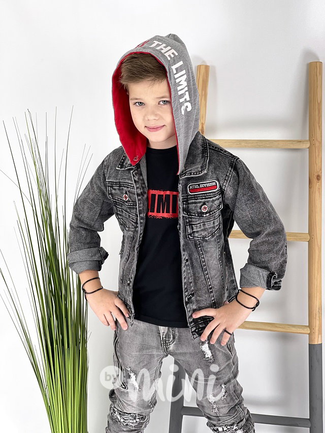 Black jeans hoodie bunda s kapucí
