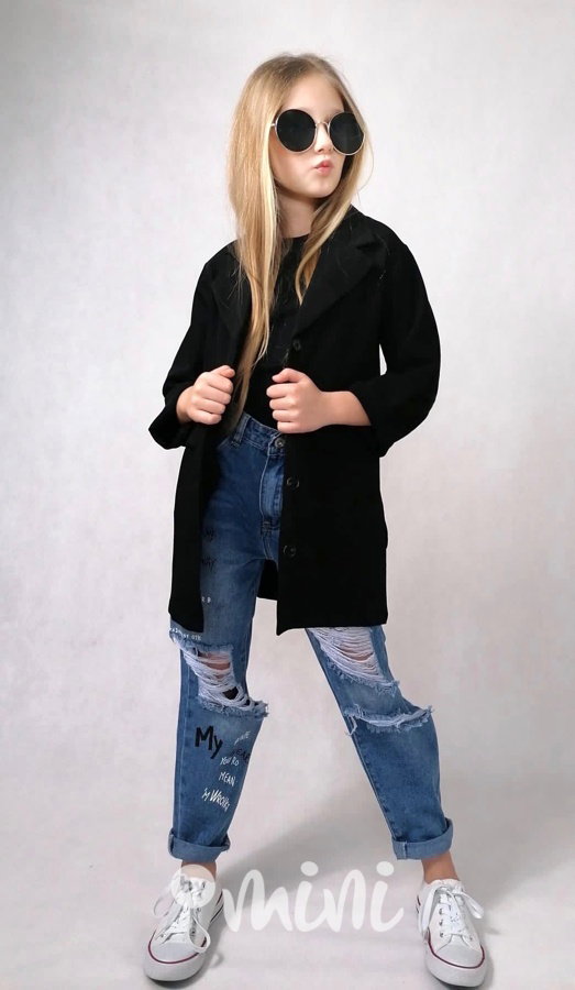 Fashion dlouhé sako oversize black