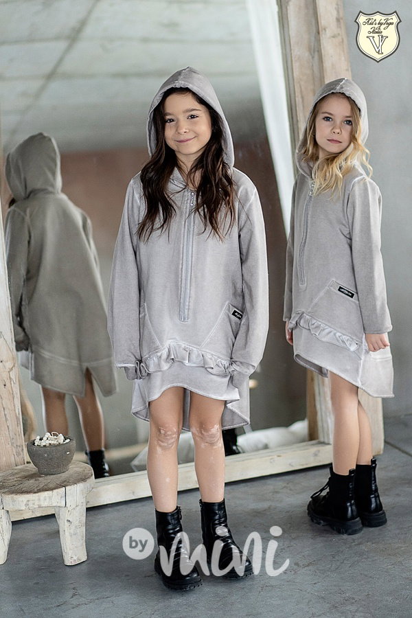 Voga mikinová hoodie tunika ombré volánky