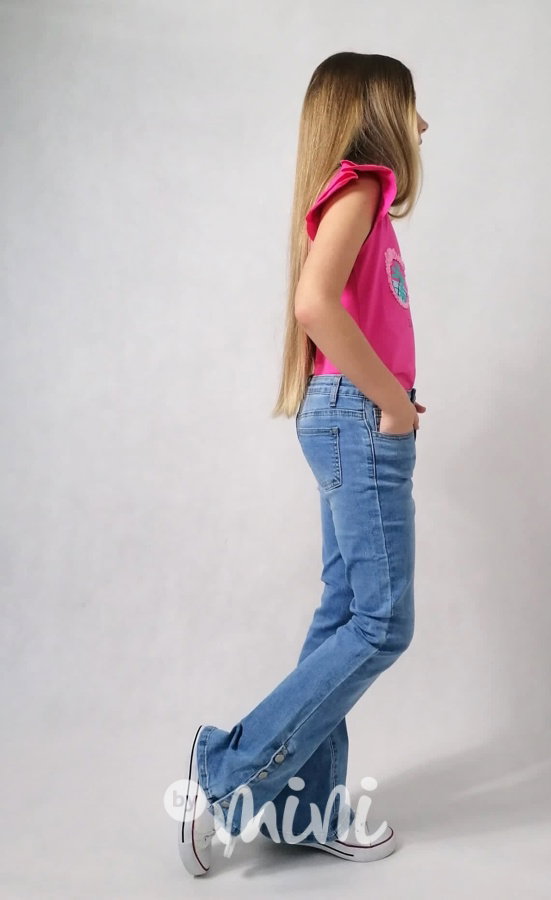 Jeans zvonáče se cvoky