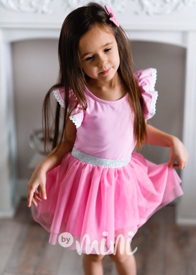 Pink tylová tutu sukně Lily Grey