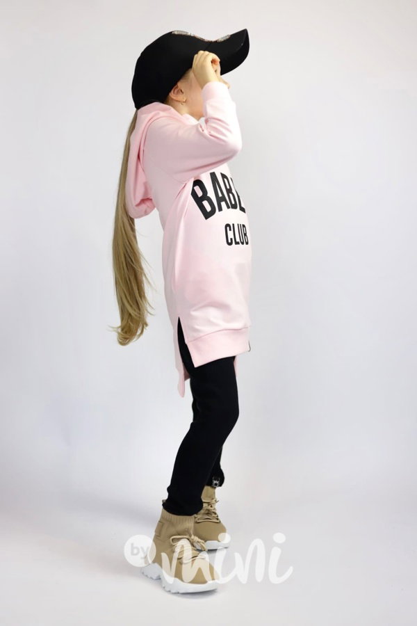 BABES hoodie mikinová tunika sweet pink