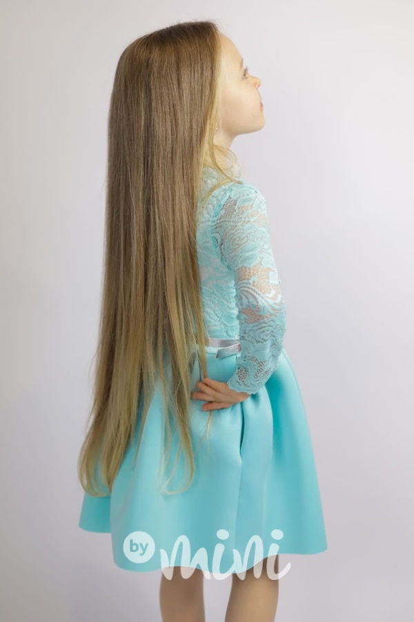 Luxury tyrkys dress - slavnostní dívčí šaty