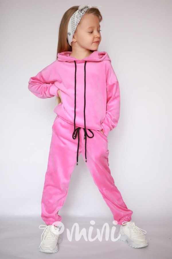 Velur růžová comfy souprava
