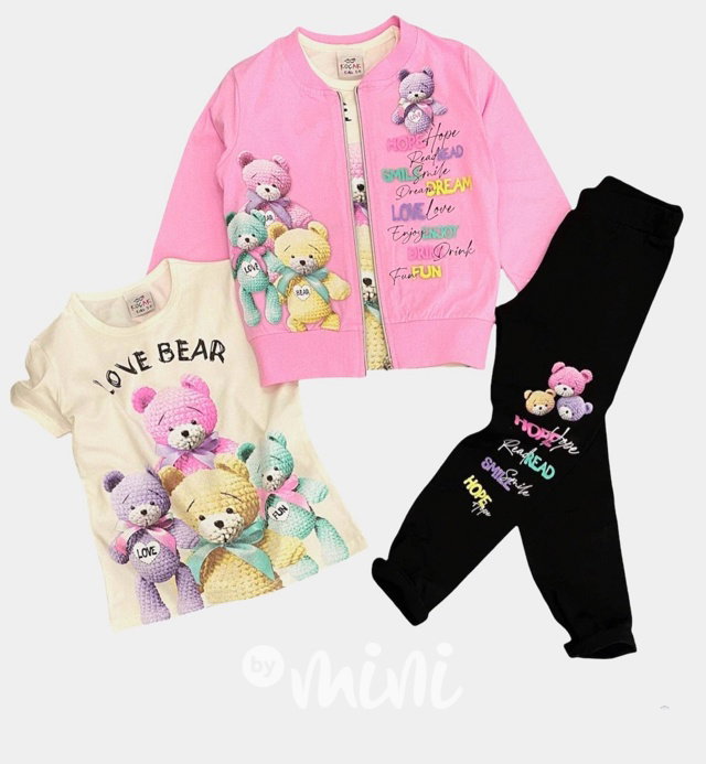 Teddies 3-dílný set pink
