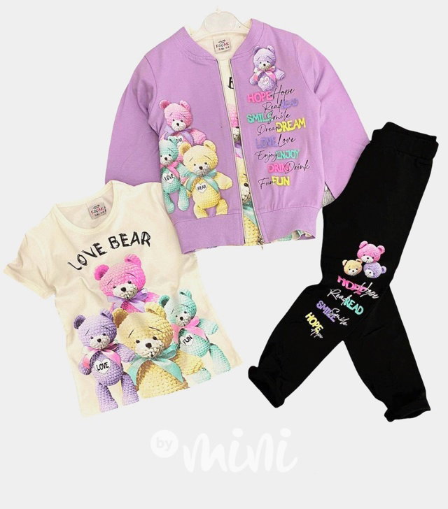 Teddies 3-dílný set lila