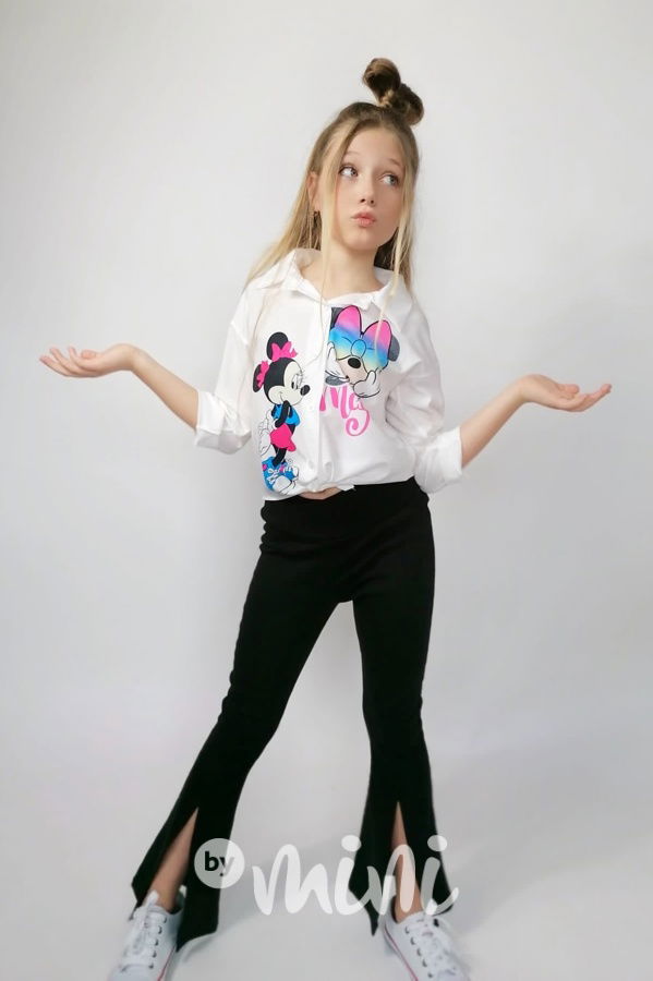 Černé stretch zvonáče s rozparkem