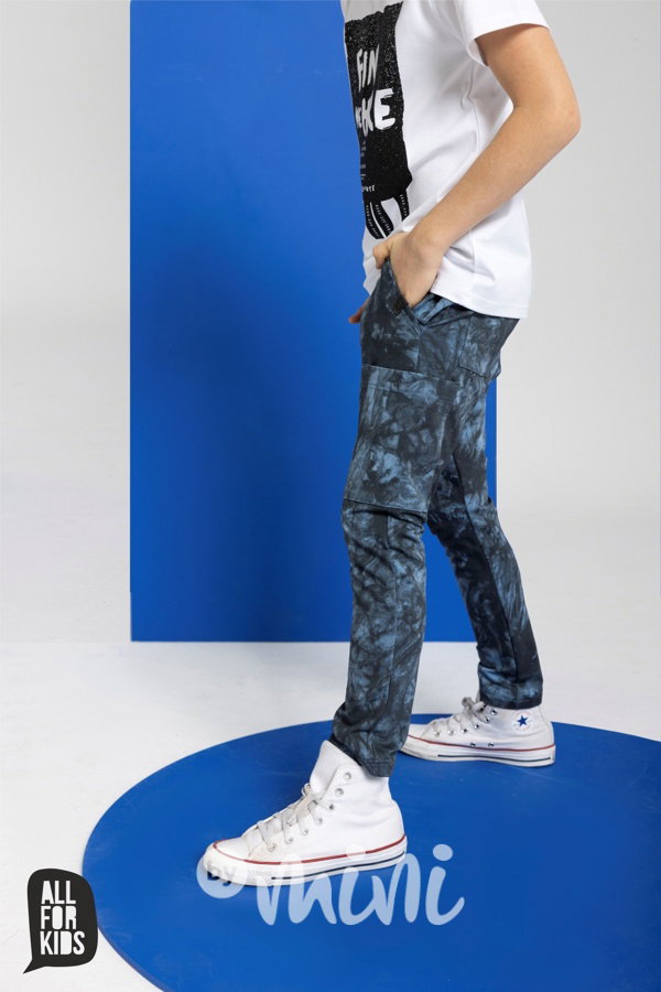 AFK jogger kalhoty tie-dye blue