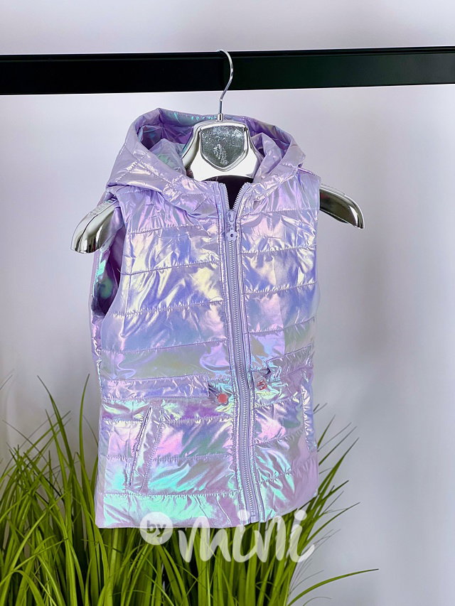 Metallic lila jarní vesta