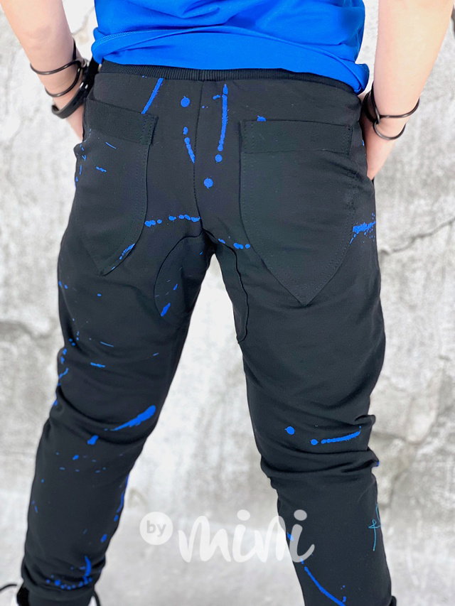 Blue splash černé jogger tepláky