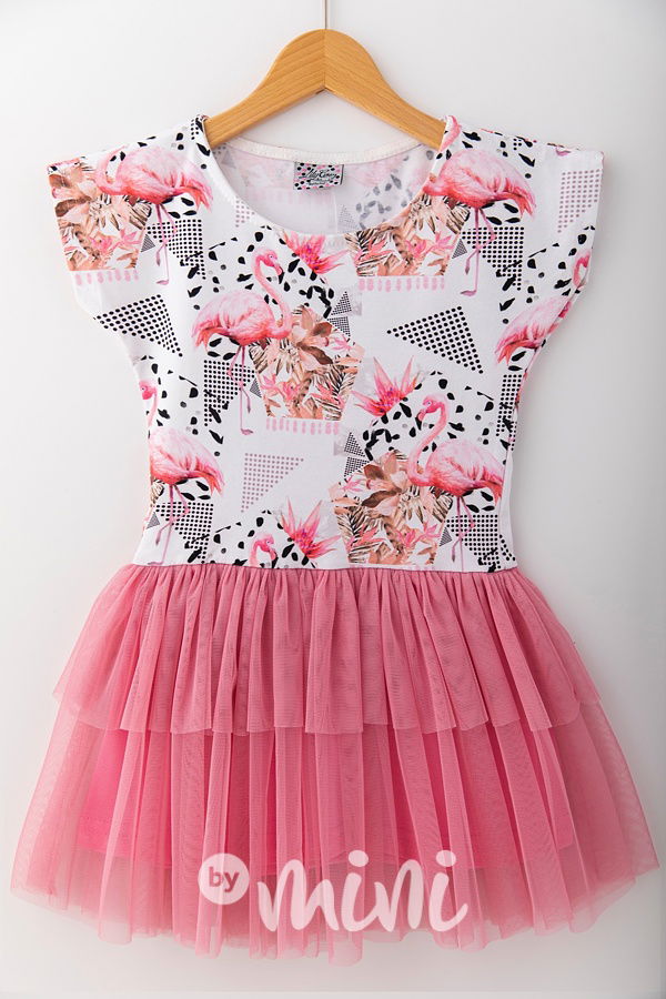 Lily Grey šaty s tylem Millennium Flamingo