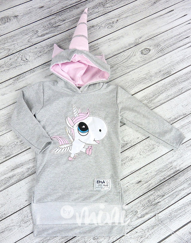 Jednorožec mikina šedá