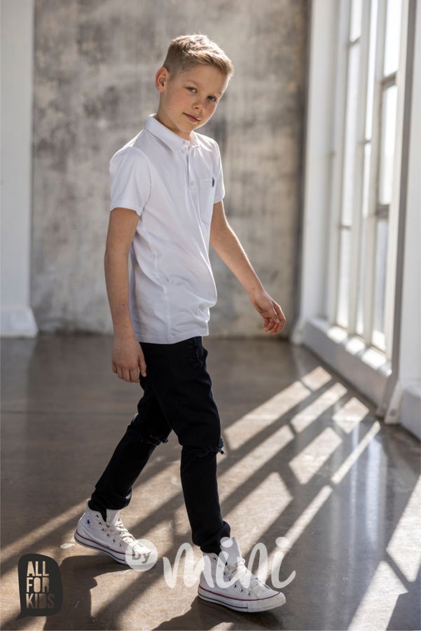 AFK polo triko s knoflíčky bílé