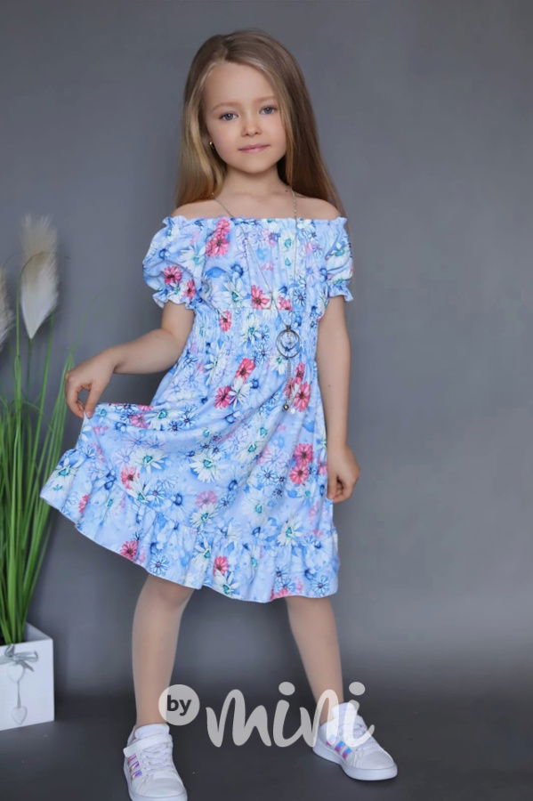 Flower šaty Daisy laguna blue