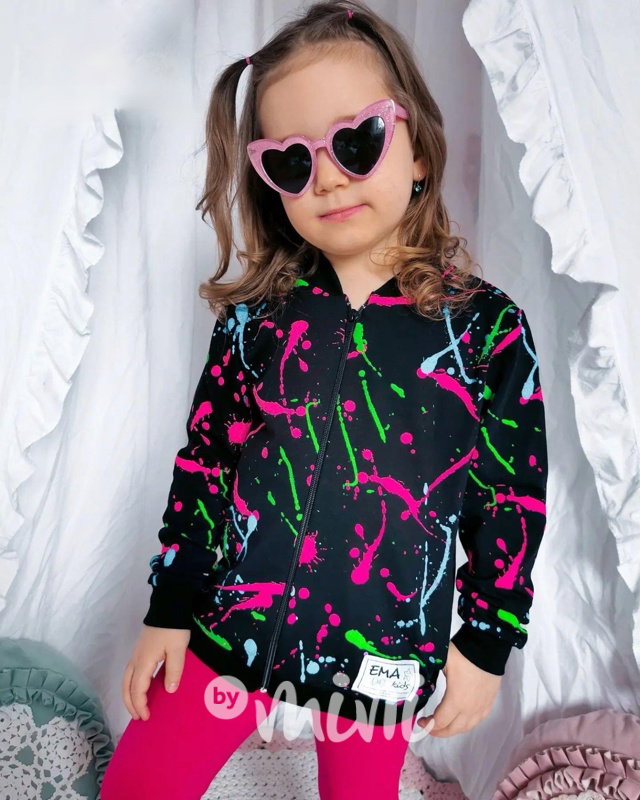 NEON splash mikina na zip