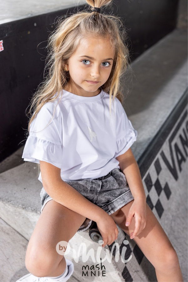 Mash Mnie wolf blůzka s řasenými rukávy cream