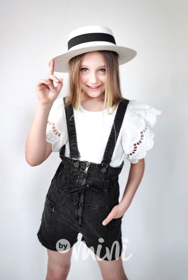 Fashion lacláčové kraťasy jeans black