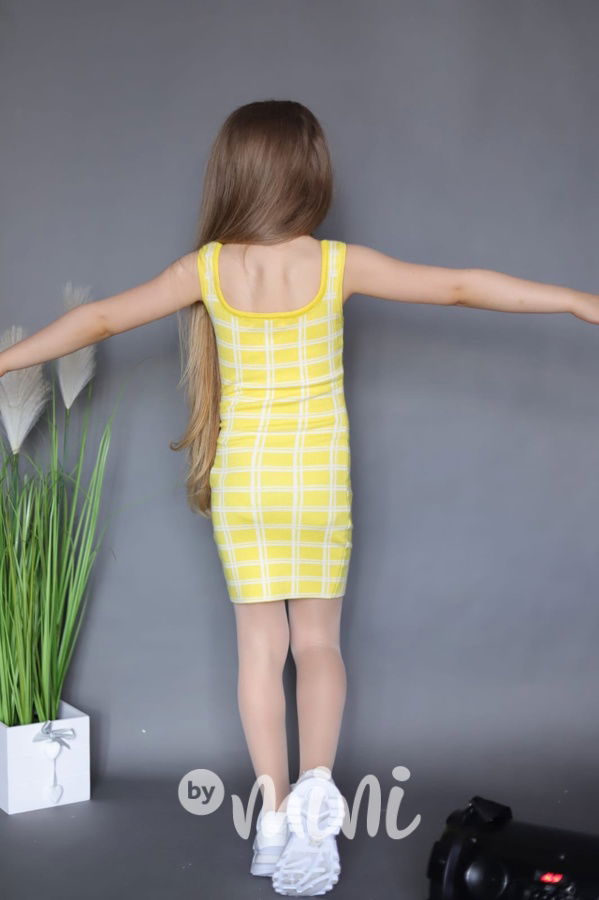 Letní maxi stretch šaty yellow