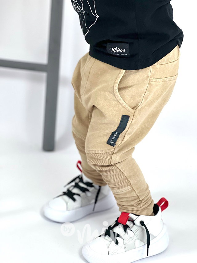 DESPACITO biker tepláky acid wash sand