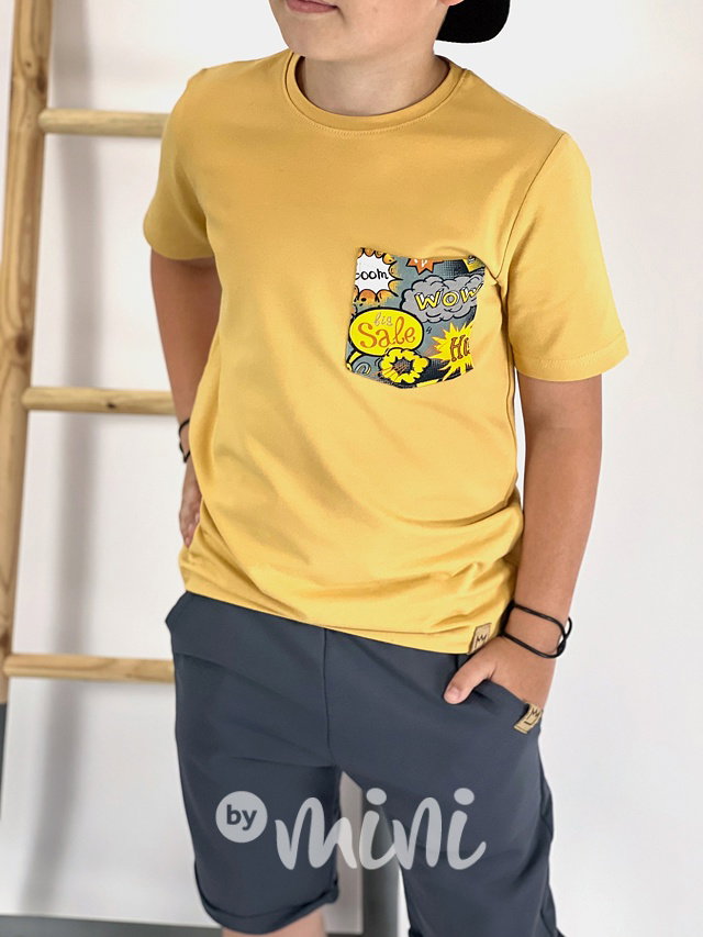 Yellow triko s komiks kapsičkou