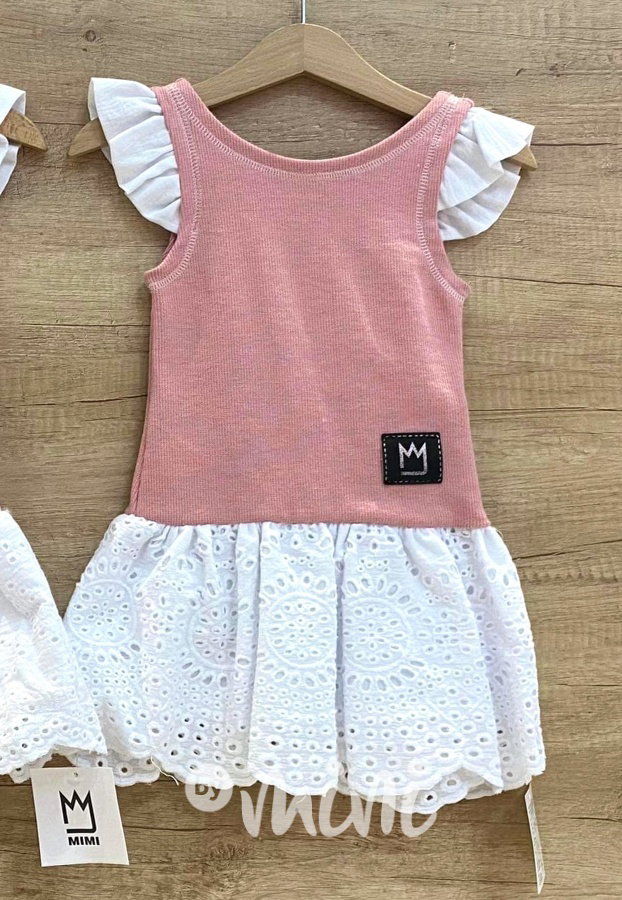 Pudder pink & White letní šaty *TOP*