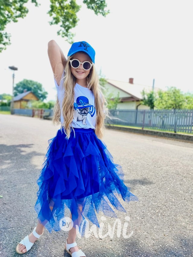MIDI tylová sukně royal blue