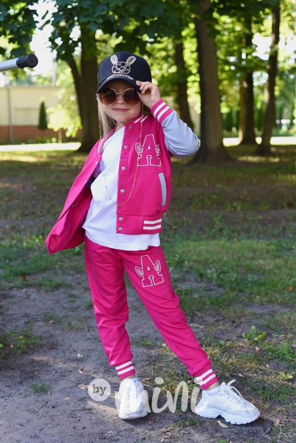 ANGEL bomber baseball mikina malinová