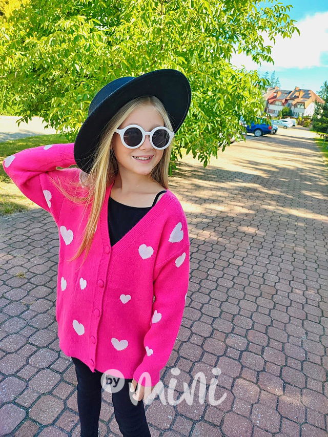 Srdíčkový long svetřík růžový