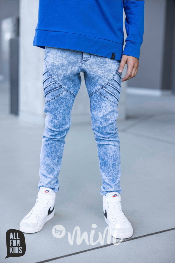 AFK biker blue jeans kalhoty