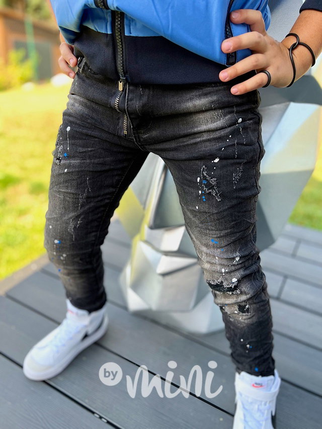 Ripped jeans blue splash