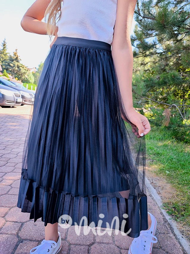 Plisovaná midi sukně černá