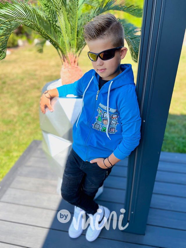 Minecraft mikina modrá