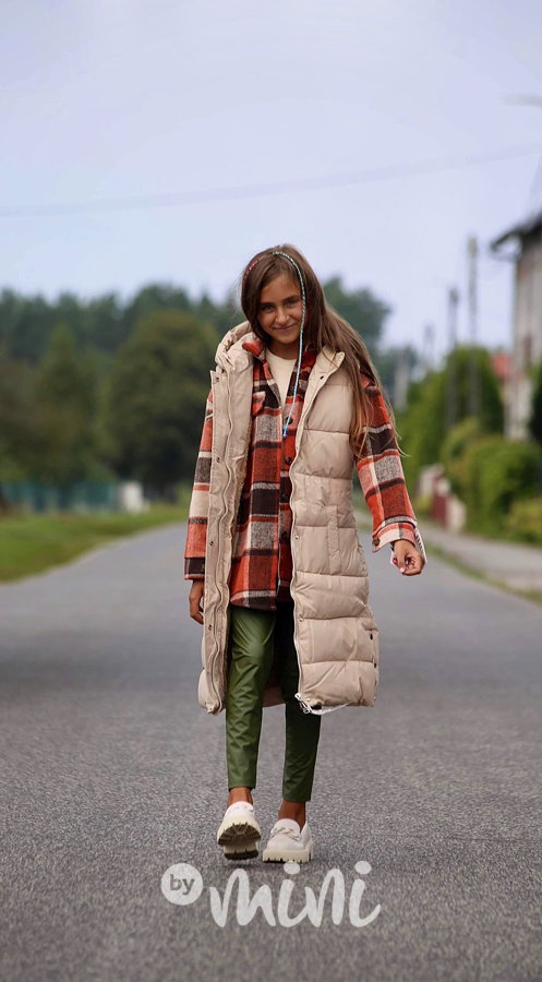 Zimní ultra long vesta beige