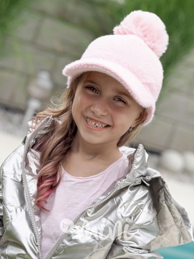 Alpaka kšilt s bambulkou pink