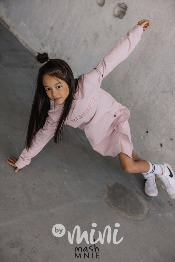 Mash Mnie hoodie frill tunika pink