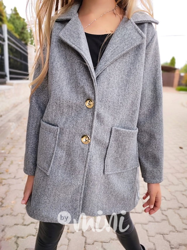 Flaušový sporty kabát grey
