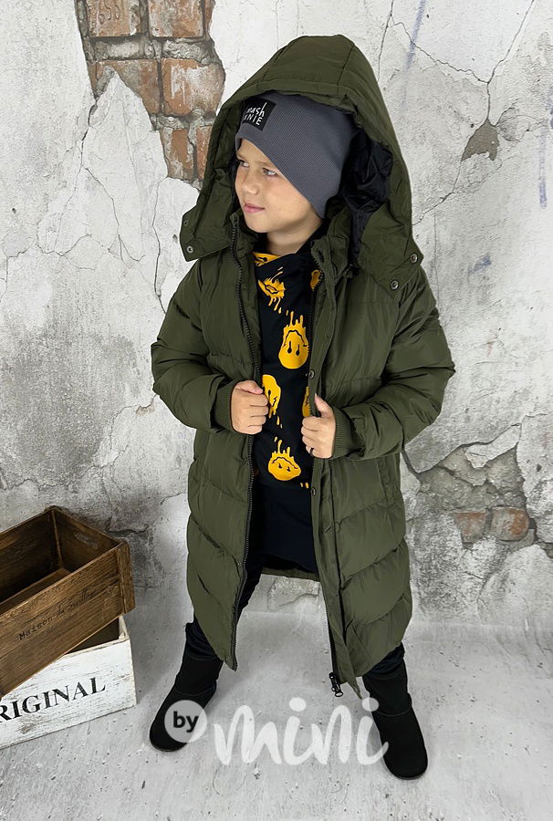 Zimní dlouhý kabát khaki