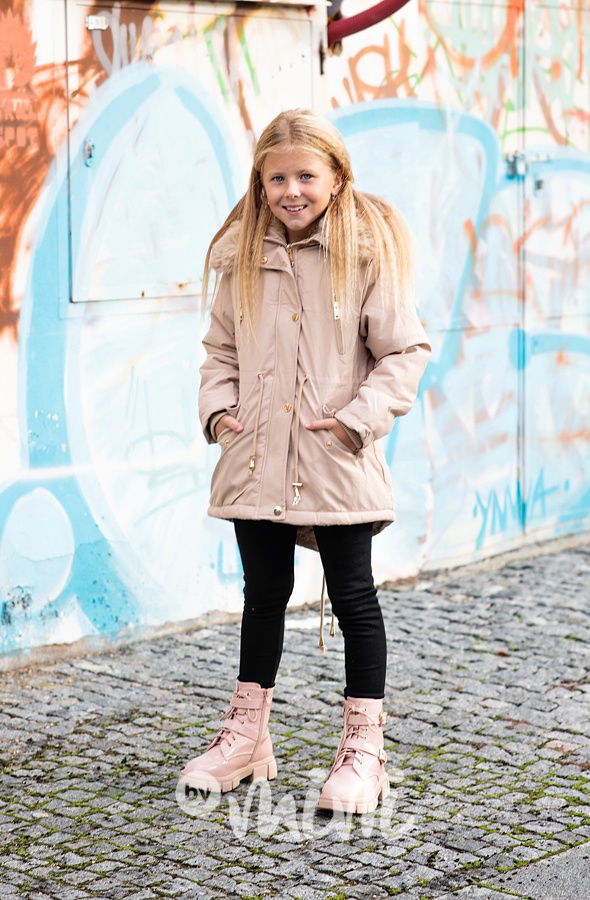 Béžová zimní parka