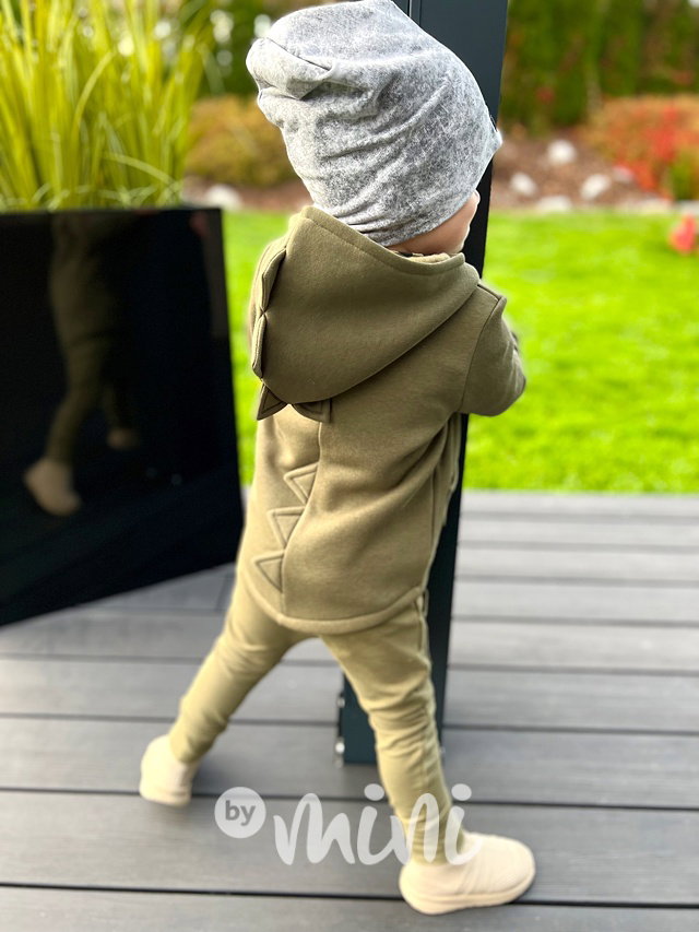 DESPACITO zateplená dino mikina khaki