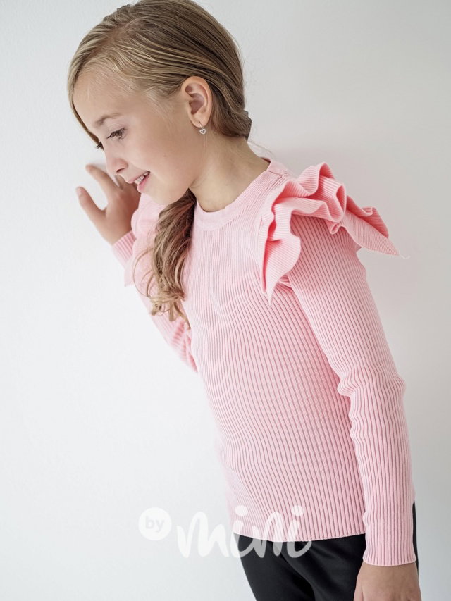Svetřík s volánky pink