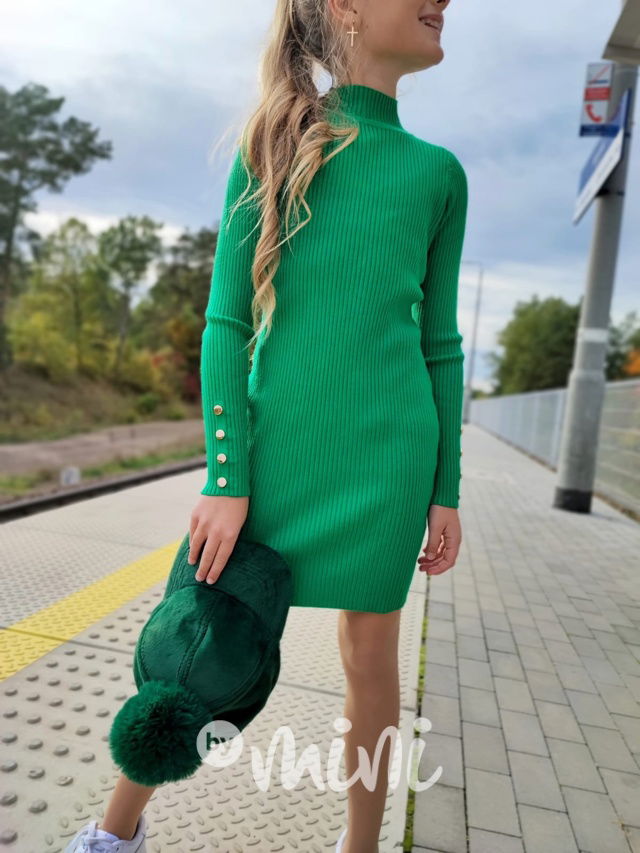 Svetříkové stretch šaty zelené