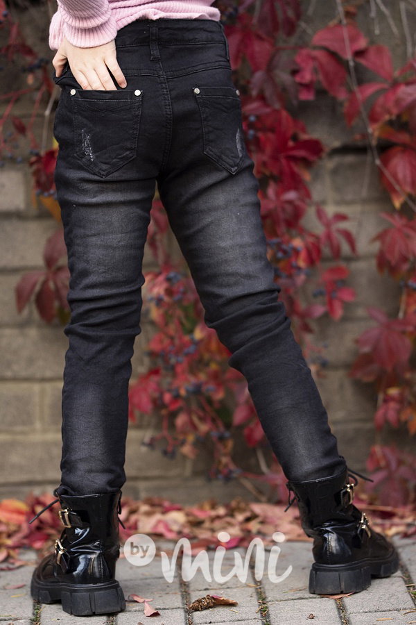 SUPER THERMO stretch jeansy s flitry black
