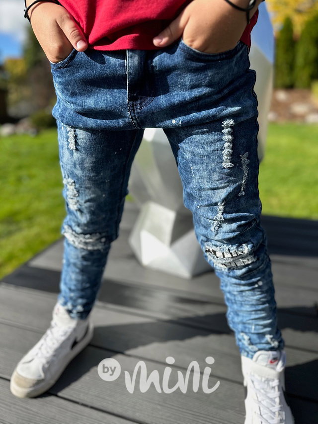 Modré fashion ripped jeansy