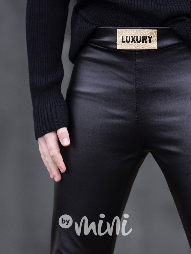 Eco leather legíny LUXURY černé