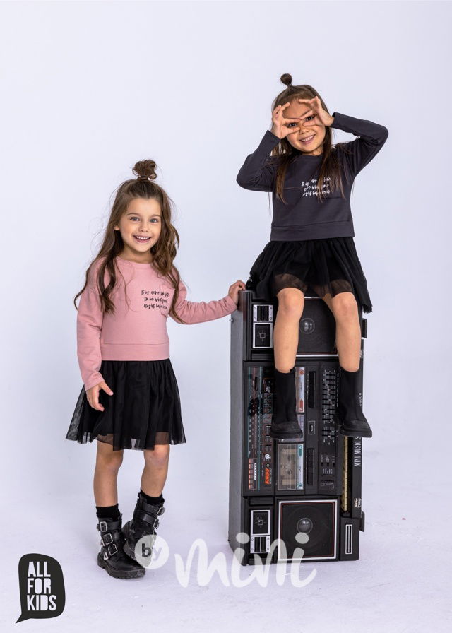 All for kids šaty s tylem grafit