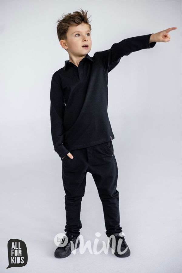 AFK polo triko s knoflíčky černé