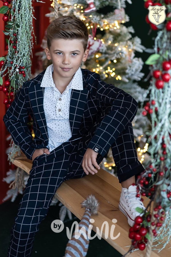 Voga boy košilové polo triko white/beige