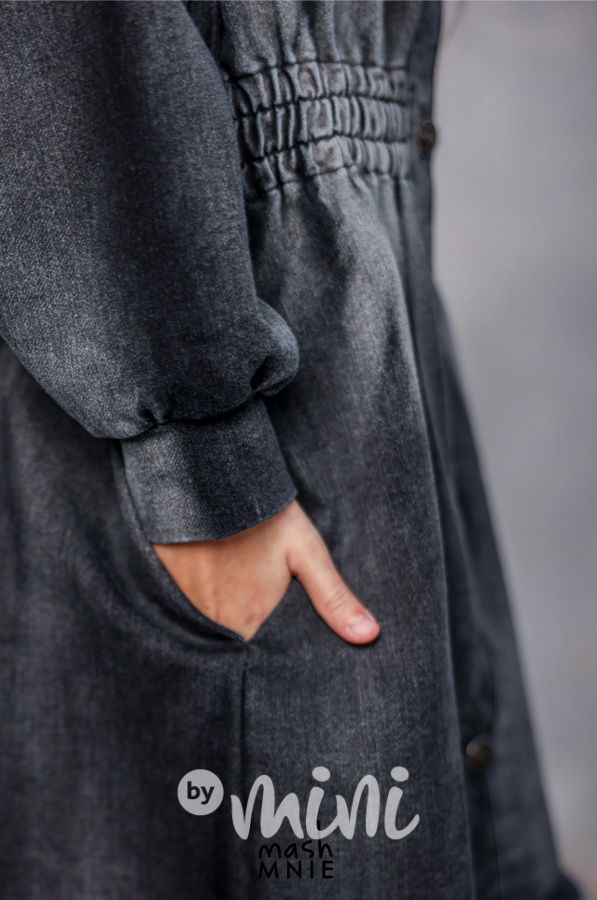 Mash Mnie soft denim šaty grafit
