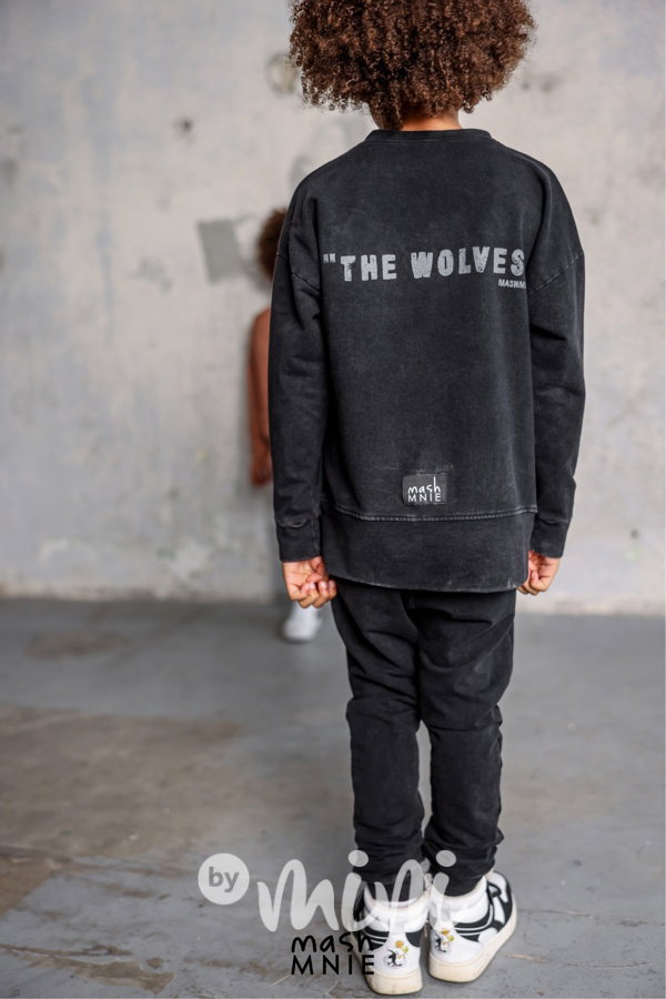 Mash Mnie vintage denim black mikina WOLF